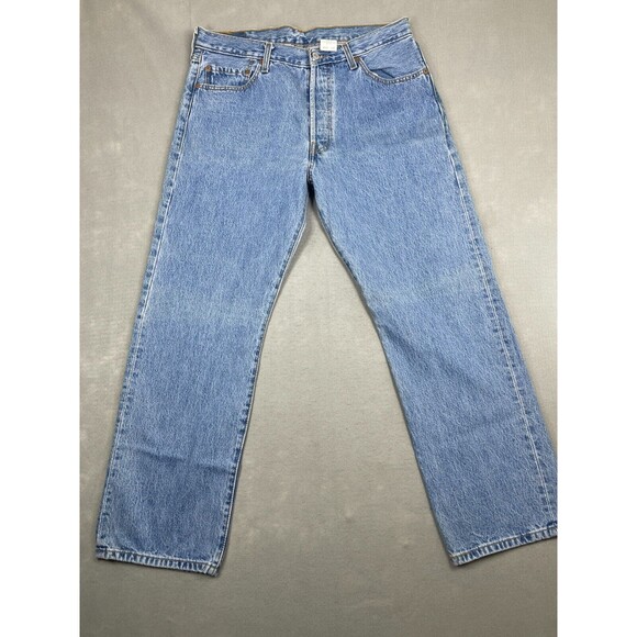 Levi's 501 Jeans Mens 36x30 Vtg Blue Denim Button Fly 100% Cotton Straight Leg